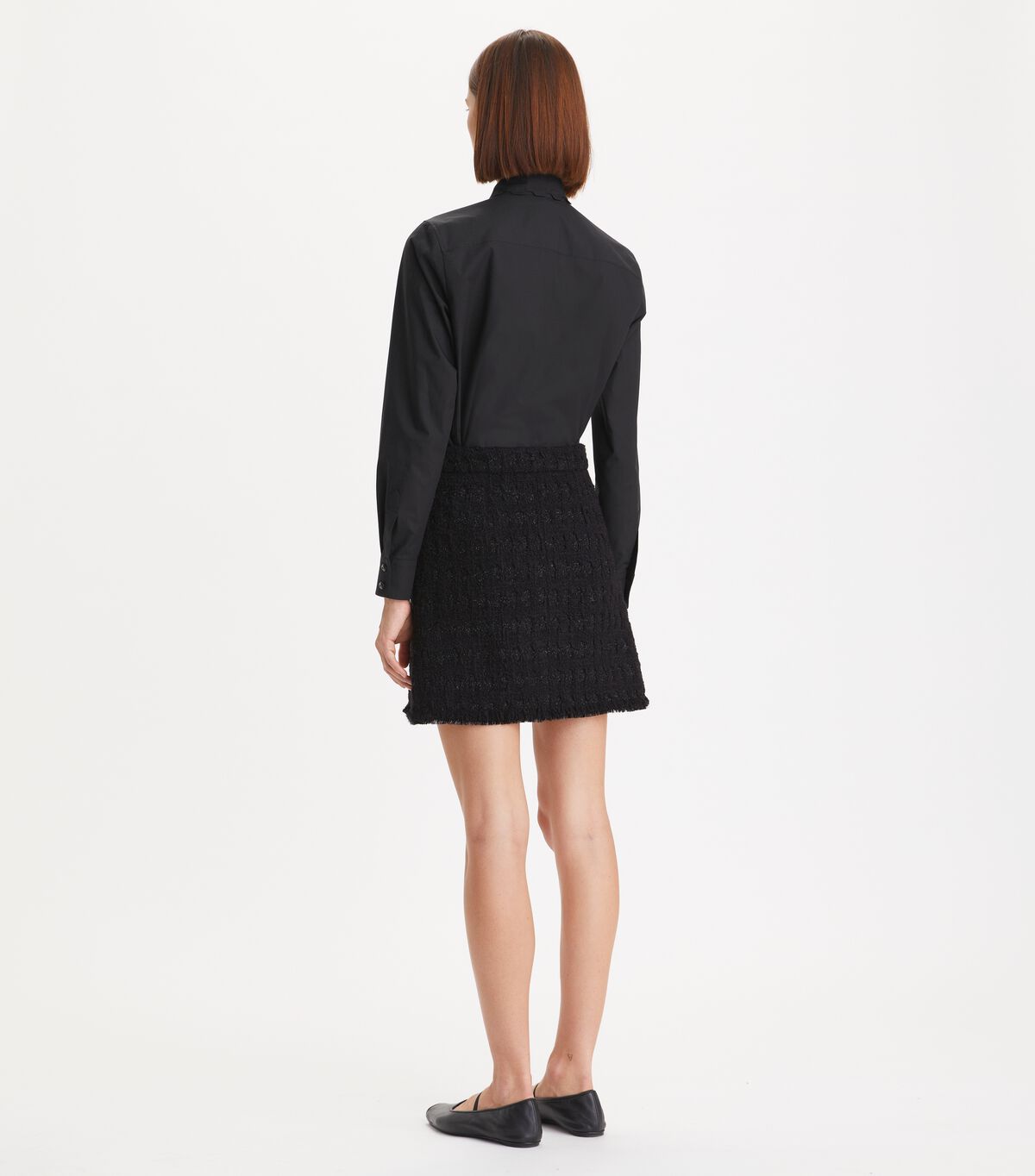 Tory Burch Black Scalloped Poplin Blouse