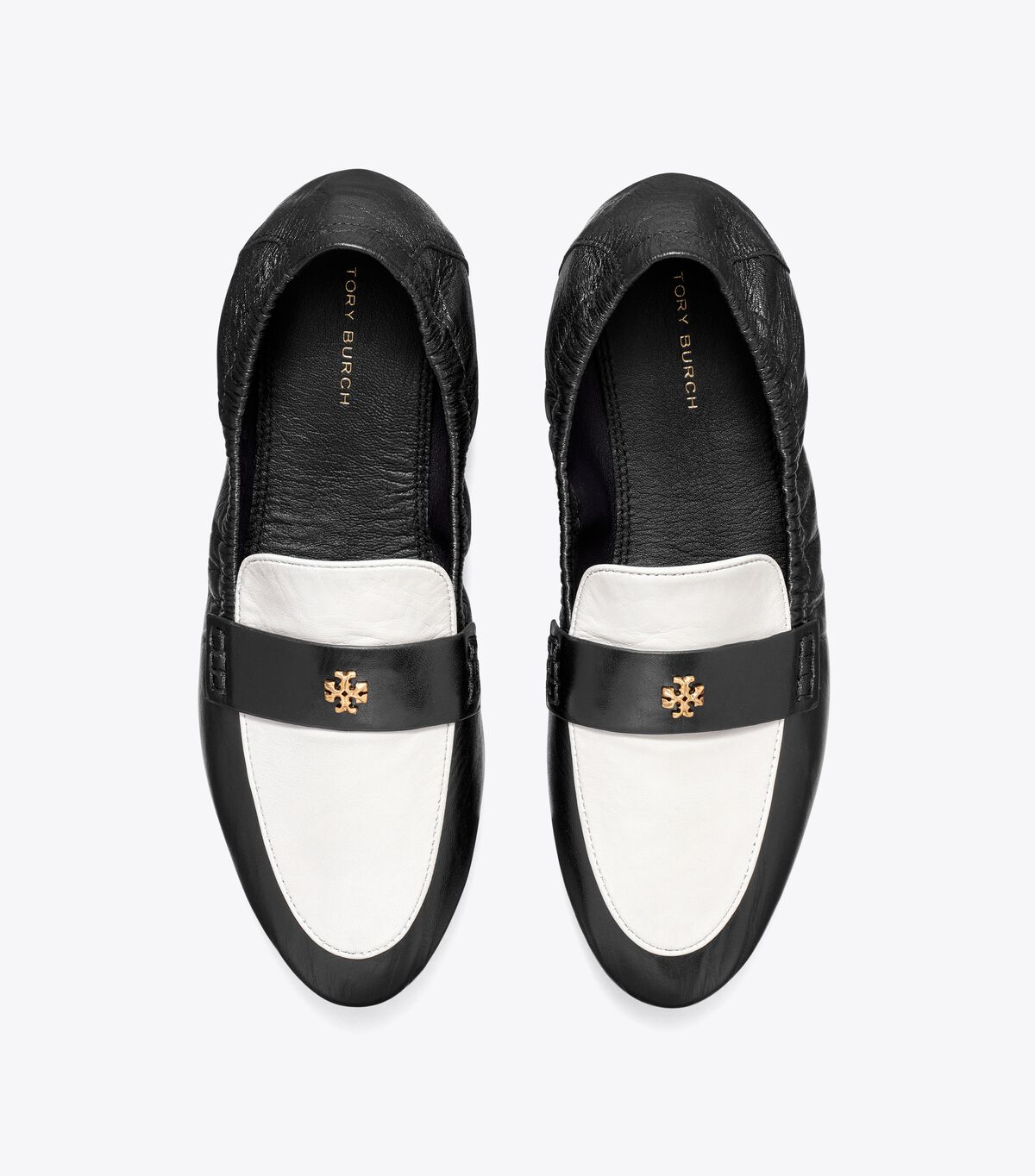 Tory Burch Black / White Eleanor Ballet Flats