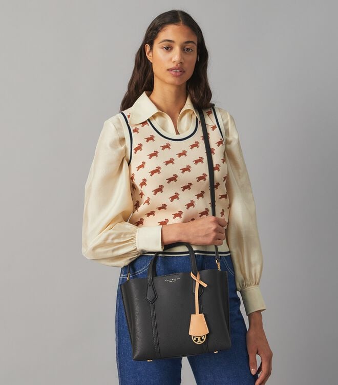 Tory Burch Black Small Perry Tote Bags