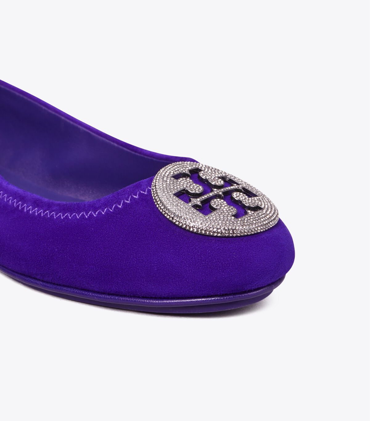 Tory Burch Deep Purple Minnie Travel Pavé Ballet Flats
