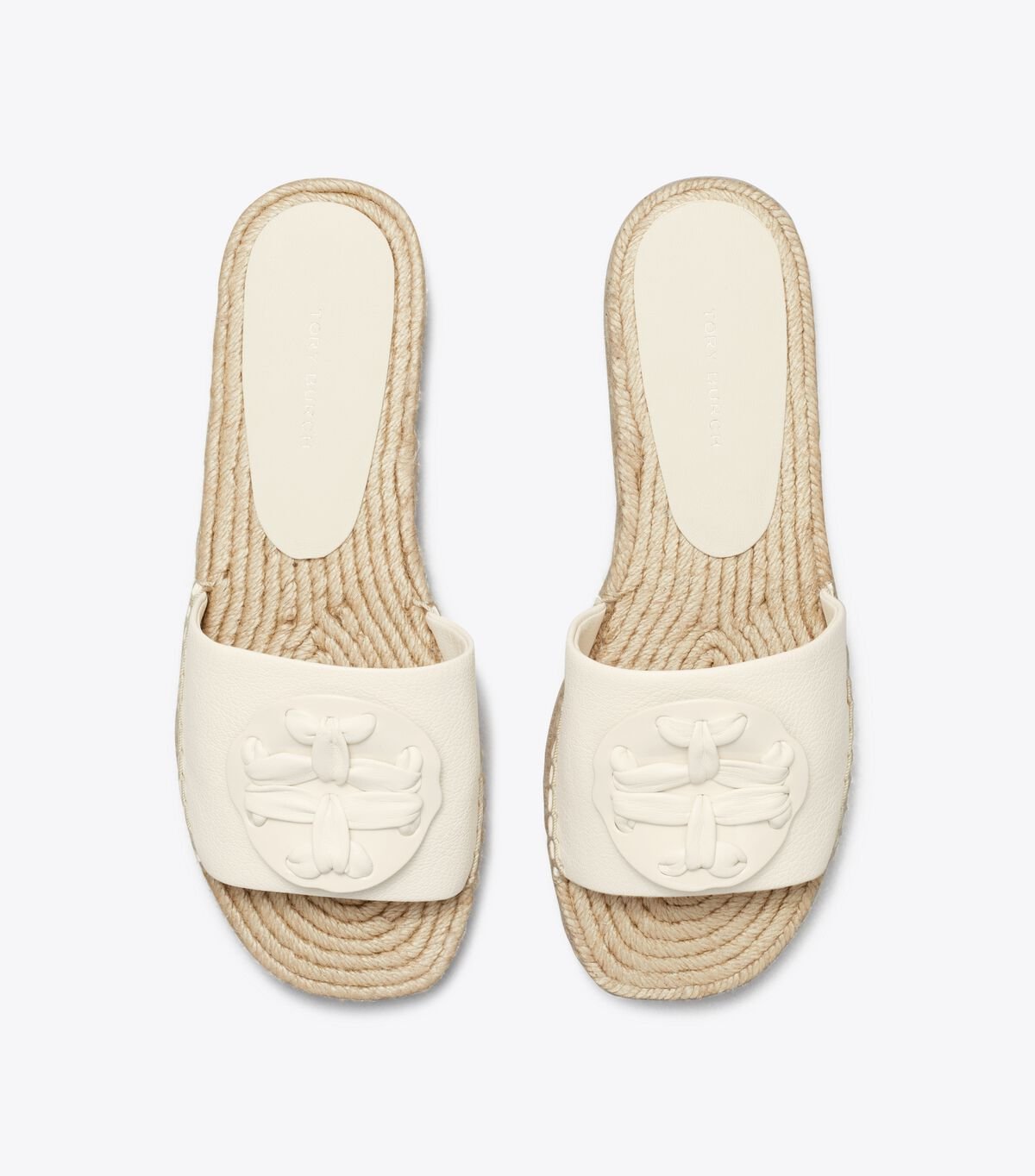 Tory Burch White Woven Double T Espadrille