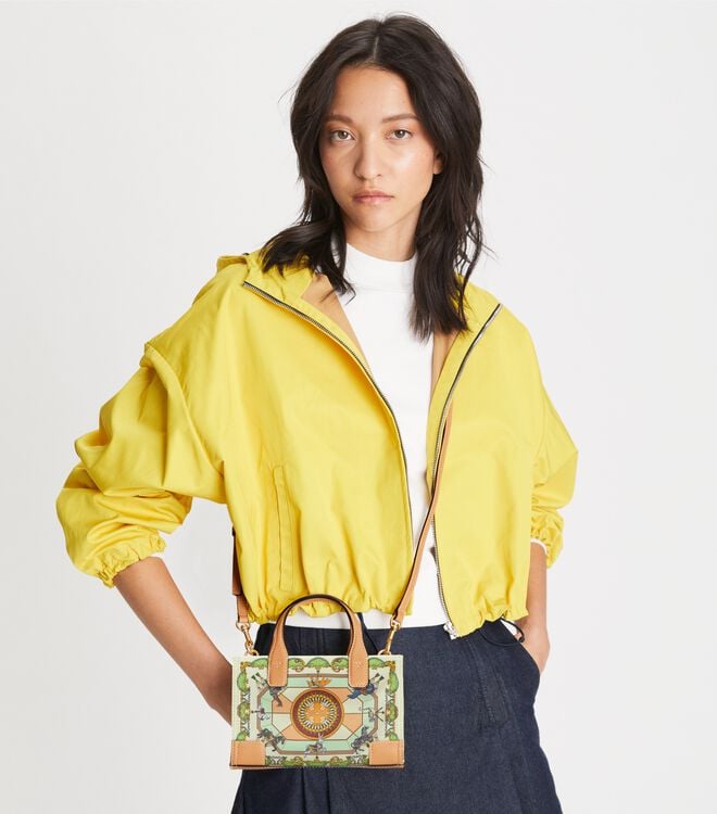 Tory Burch Cream Mini Ella Printed Crossbody Bags