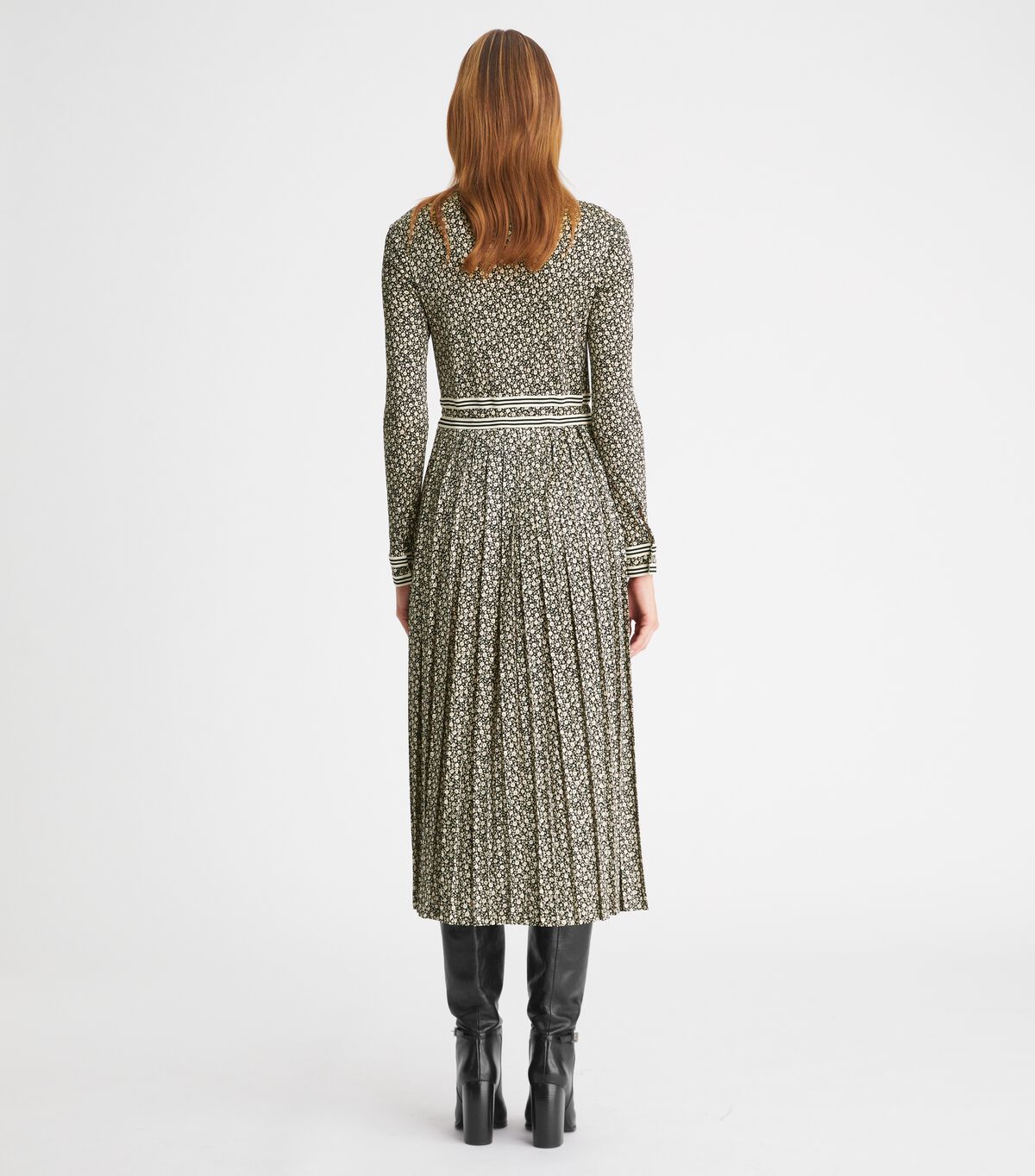 Tory Burch Black Ditsy Floral Knit Dress