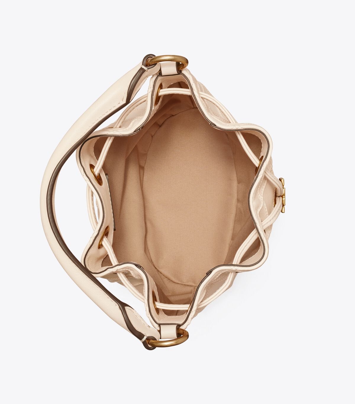 Tory Burch Cream Small Fleming Soft Bucket Bags