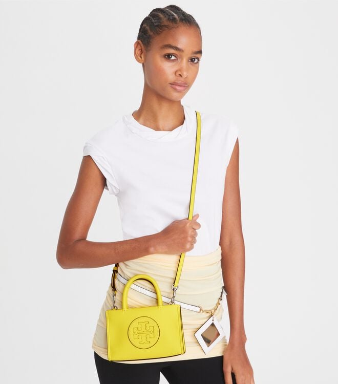 Tory Burch Yellow Mini Ella Bio Tote Bags