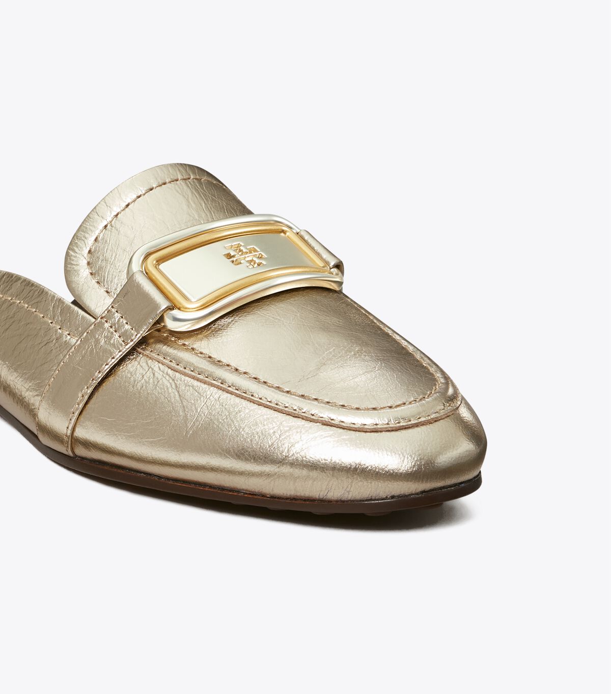Tory Burch Gold Georgia Backless Loafers