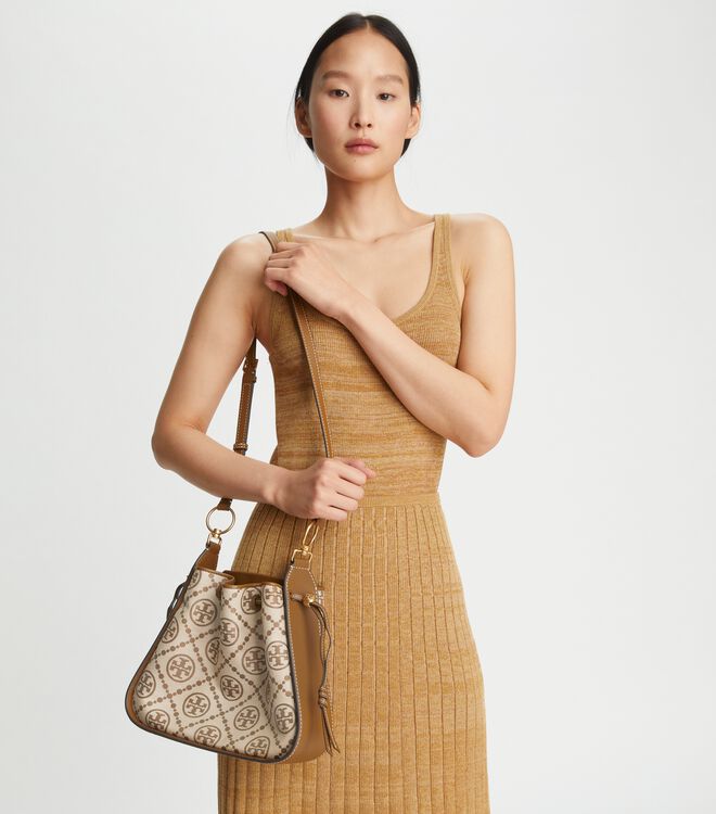 Tory Burch Brown T Monogram Satchel Bags