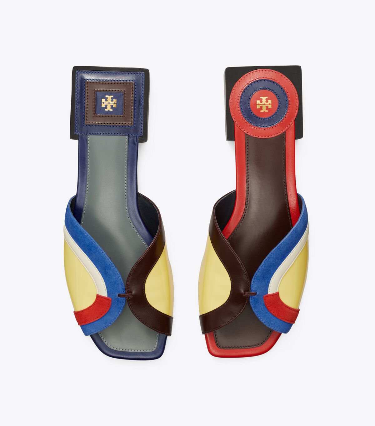 Tory Burch Blue / White Marquetry Sandals