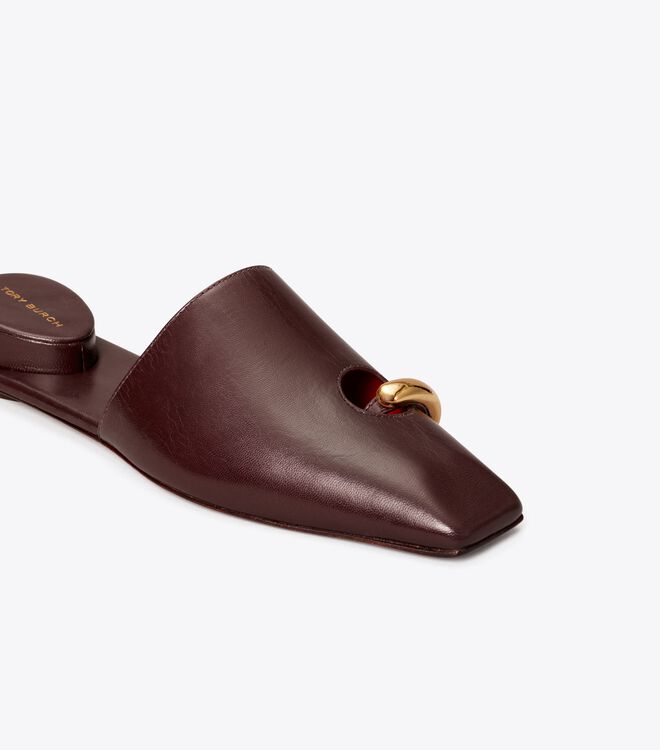 Tory Burch Purple / Gold Pierced Mules
