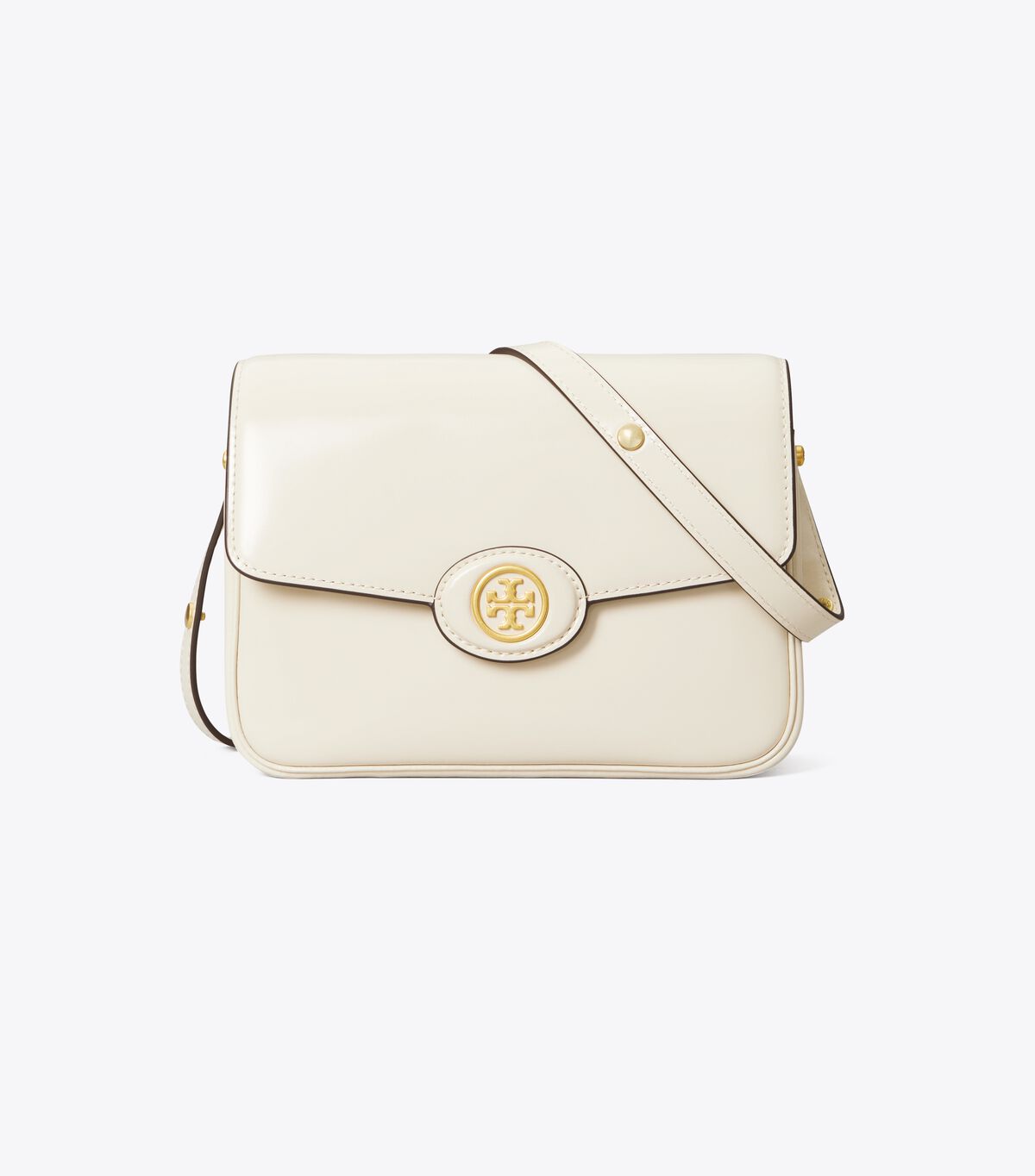 Tory Burch White Robinson Spazzolato Convertible Shoulder Bags