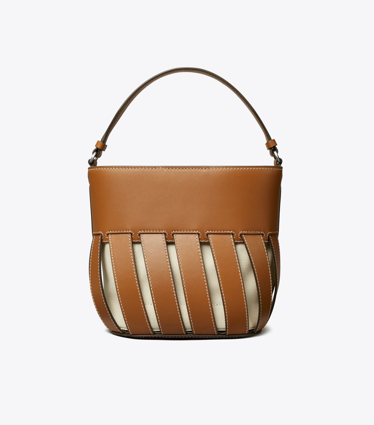 Tory Burch Brown Small Mcgraw Stripe Die-cut Bucket Bags