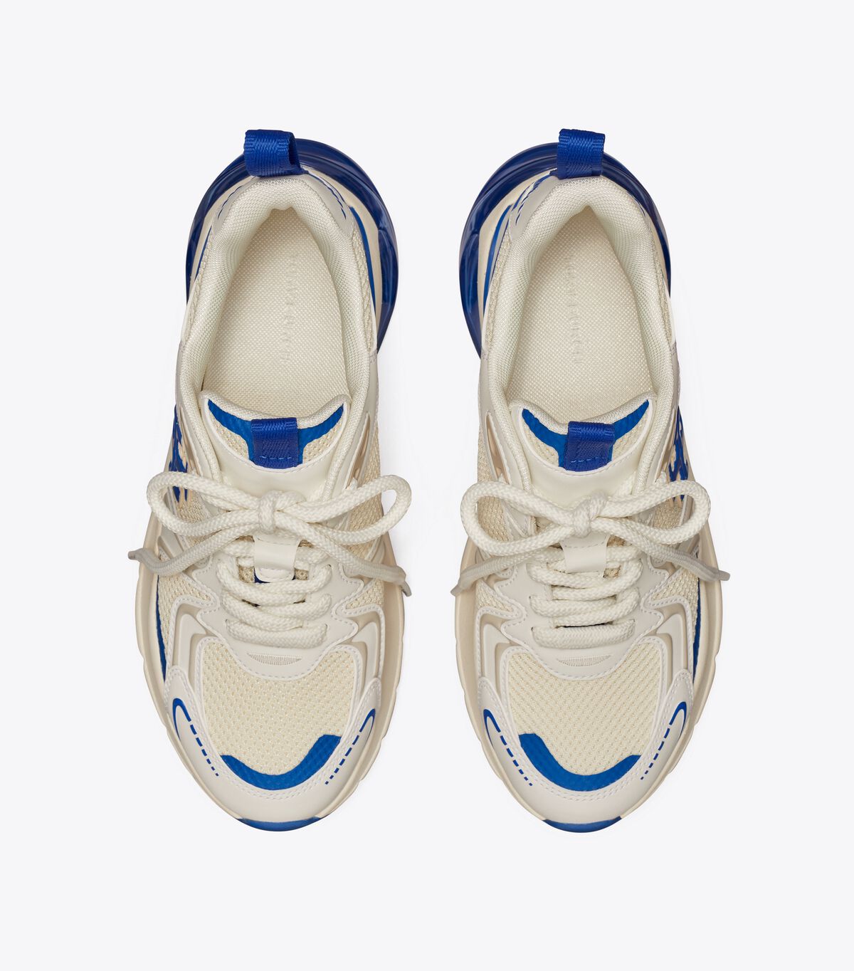 Tory Burch White / Blue Good Luck Tech Sneakers
