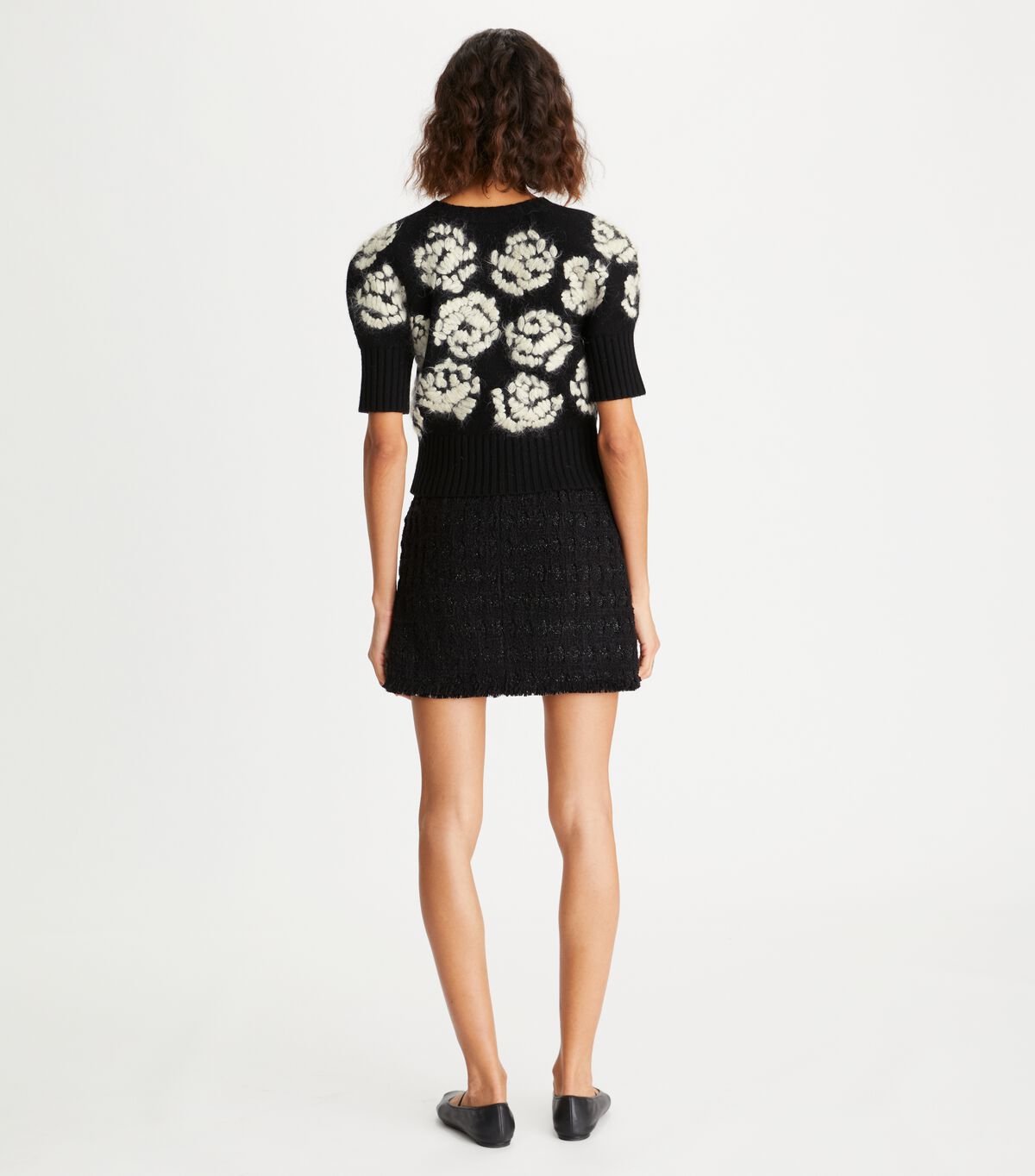 Tory Burch Black Rose-embroidered Sweaters