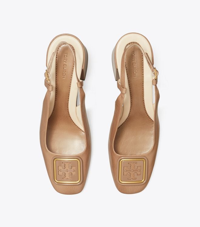 Tory Burch Khaki Georgia Heels
