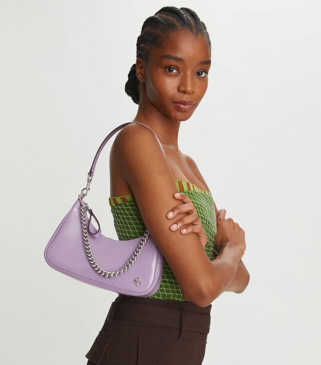 Tory Burch Light Purple Small 151 Mercer Spazzolato Shoulder Bags