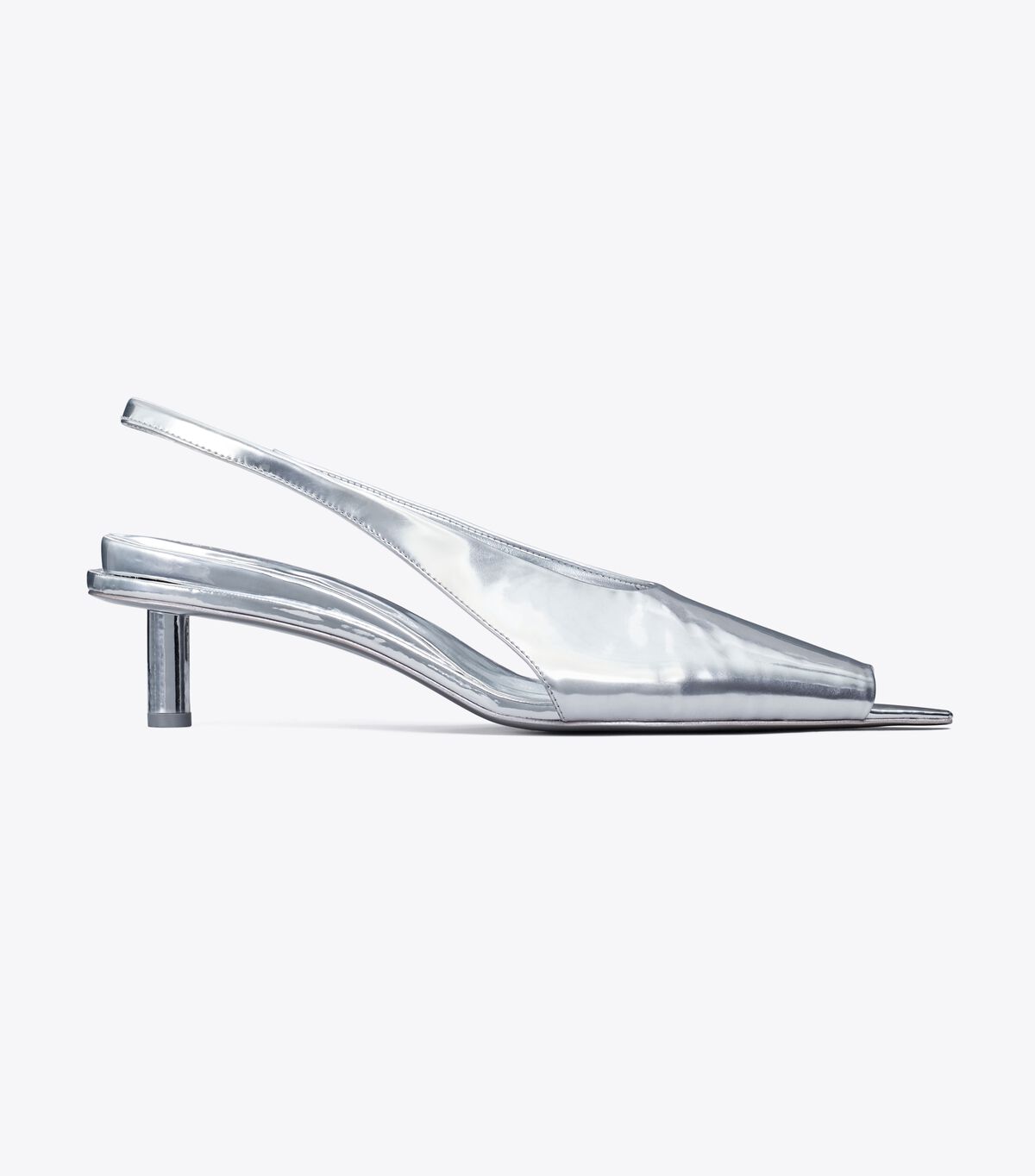 Tory Burch Silver Hidden Peep Toe Heels