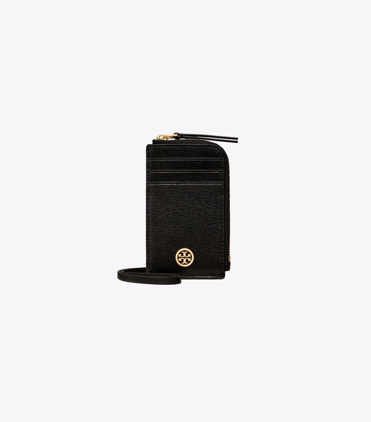 Tory Burch Black Robinson Lanyard Card Case