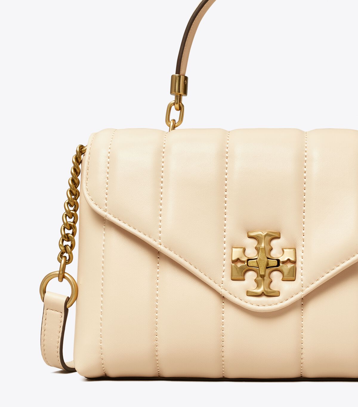 Tory Burch Beige / Gold Small Kira Quilted Satchel Bags