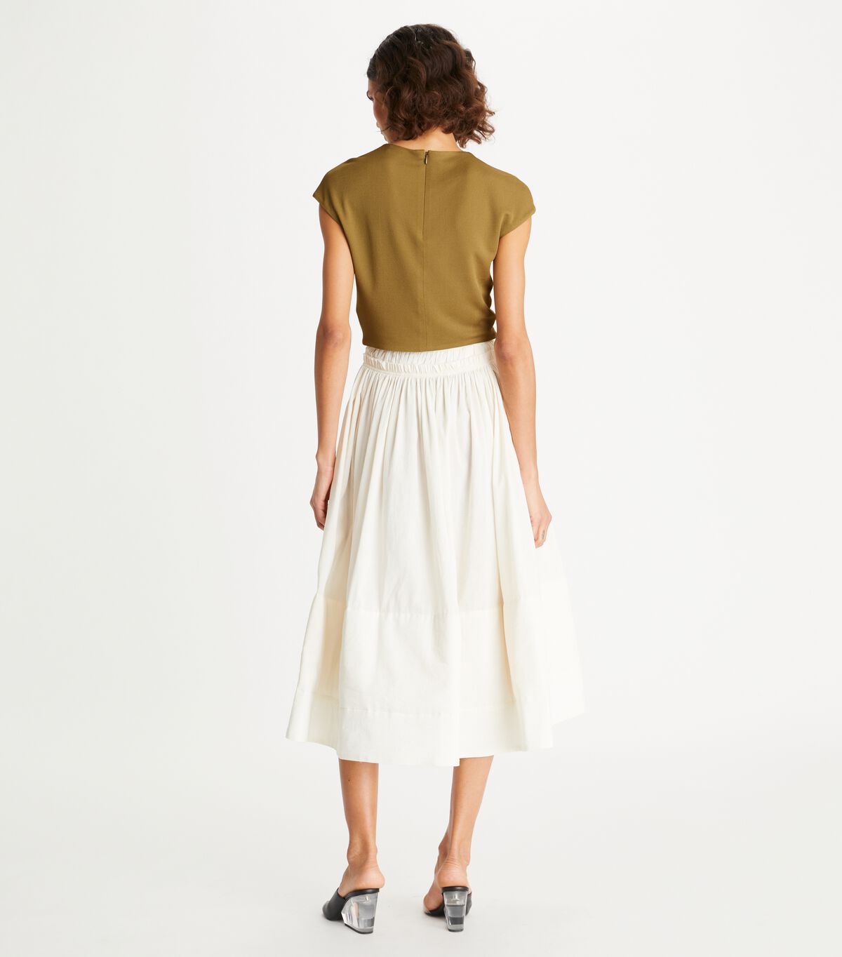 Tory Burch White Ruched Waist Skirts