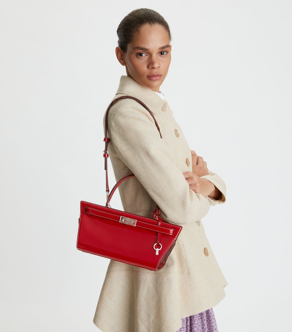 Tory Burch Red Grey Lee Radziwill Satchel Bags