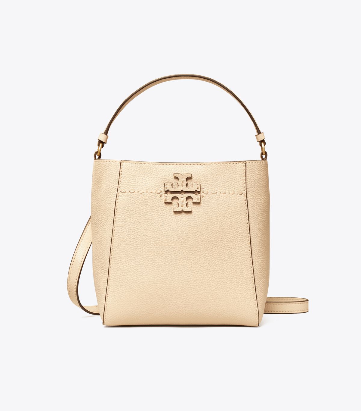 Tory Burch Beige Small Mcgraw Bucket Bags