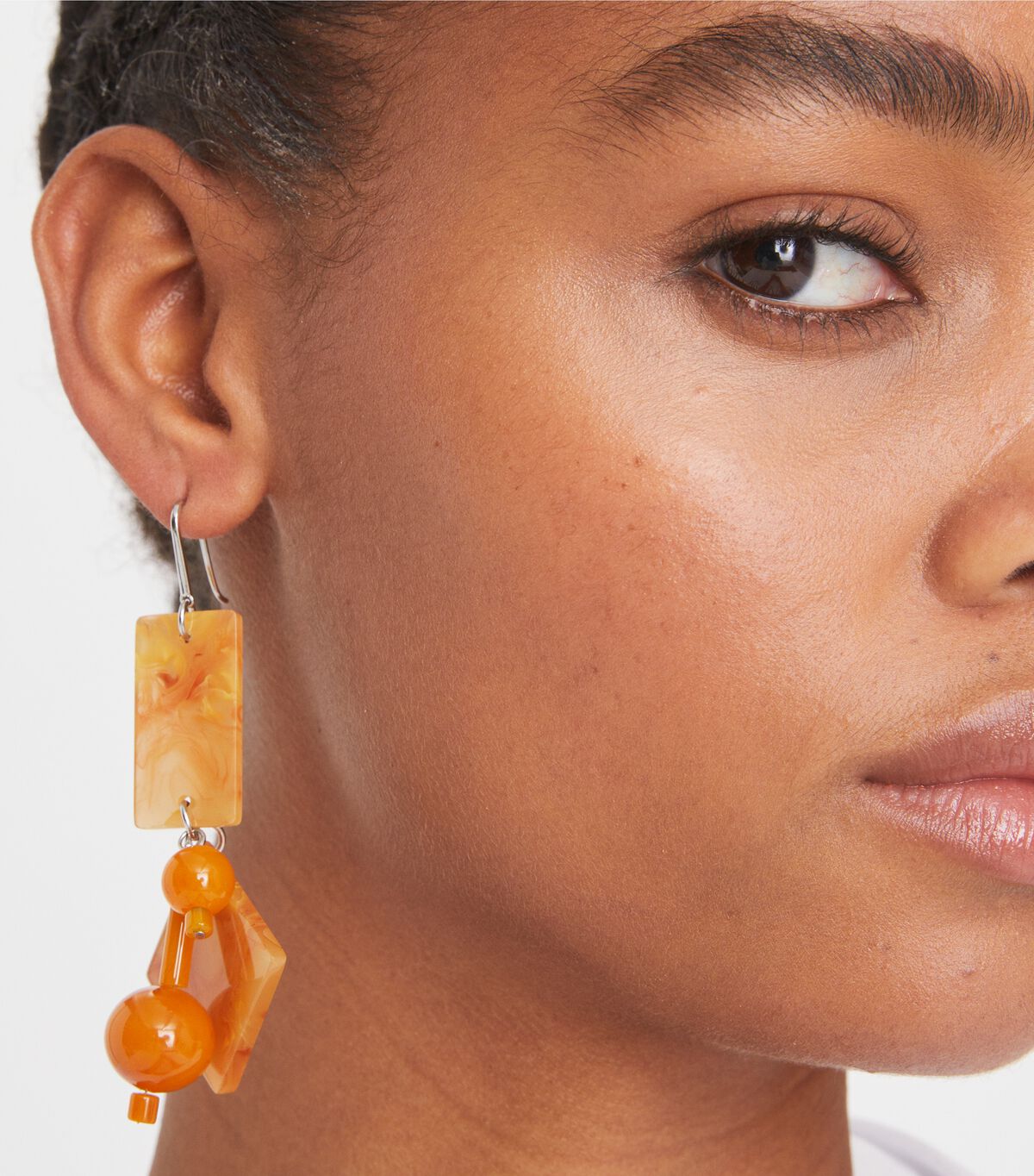 Tory Burch Silver / Brown Beaded Tassel Earrings