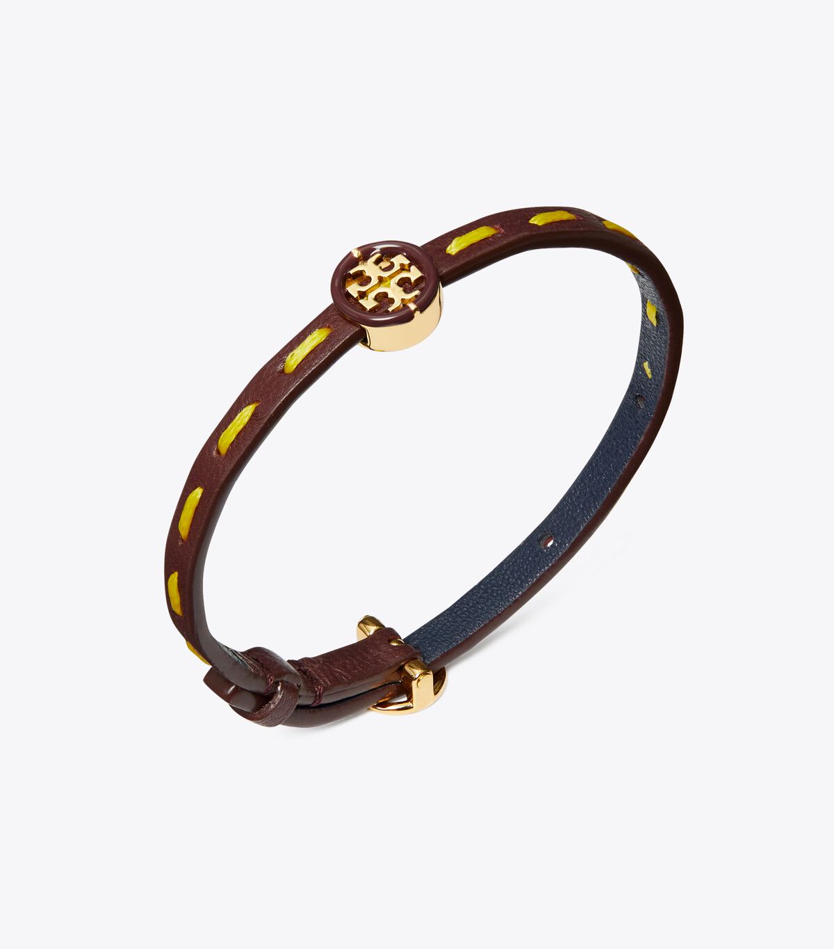 Tory Burch Gold / Royal Navy Miller Leather Bracelet