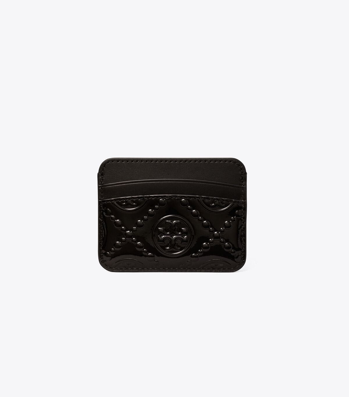 Tory Burch Black T Monogram Patent Card Case