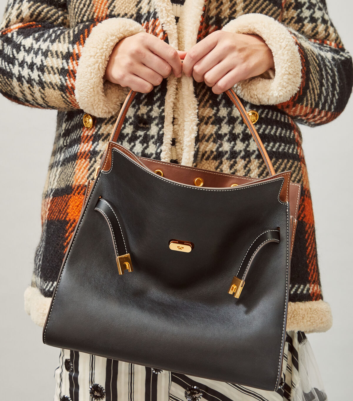 Tory Burch Black Lee Radziwill Satchel Bags
