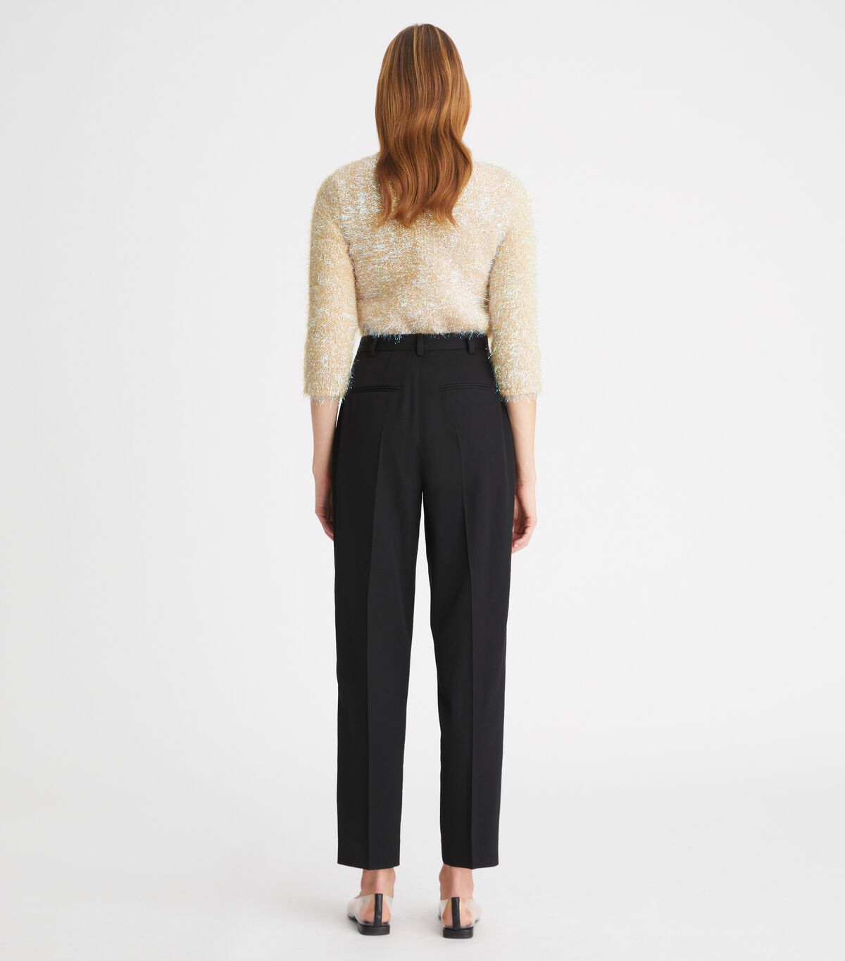 Tory Burch Cream Tinsel Mockneck Sweaters