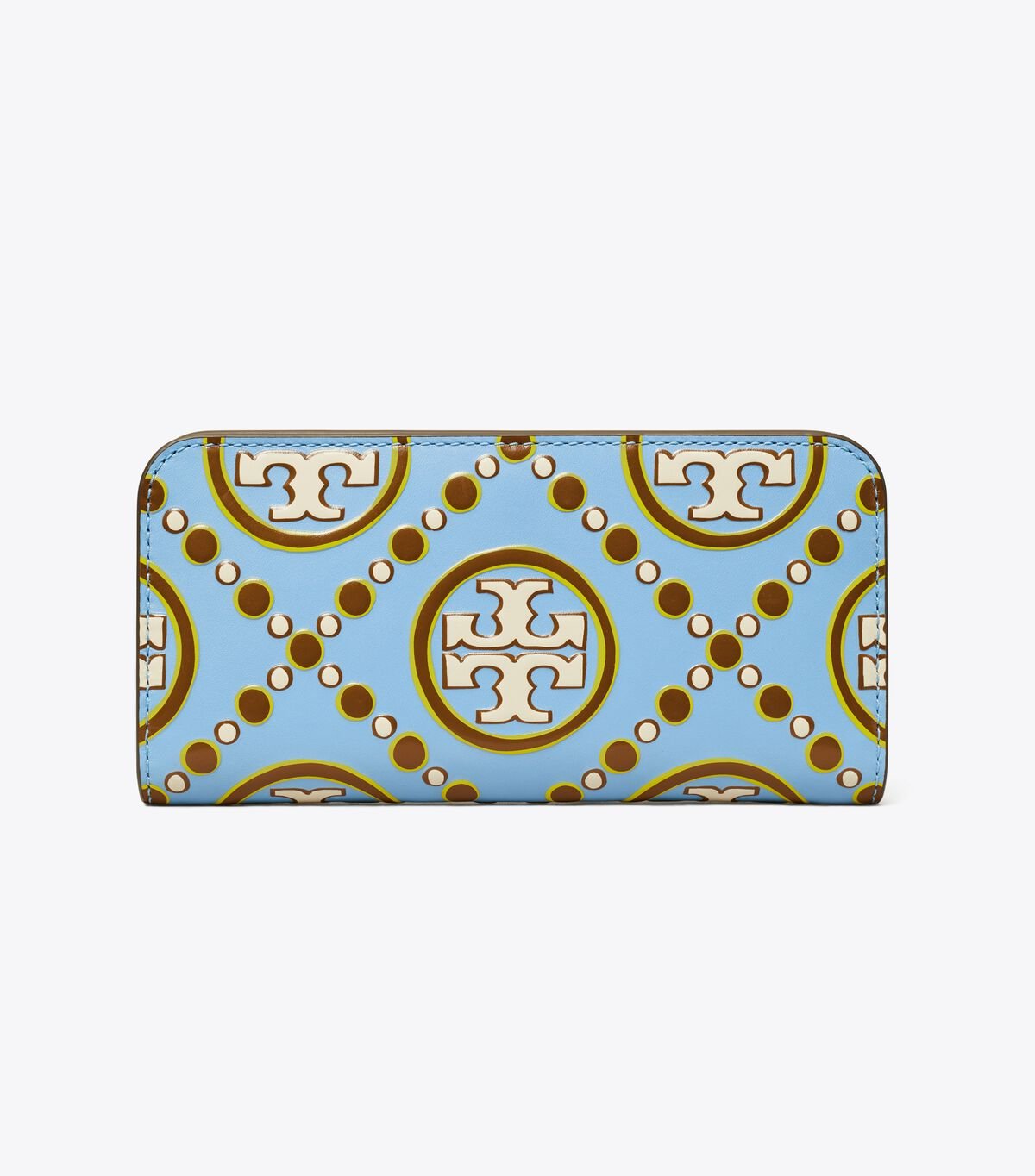 Tory Burch Blue / White T Monogram Contrast Embossed Wallets
