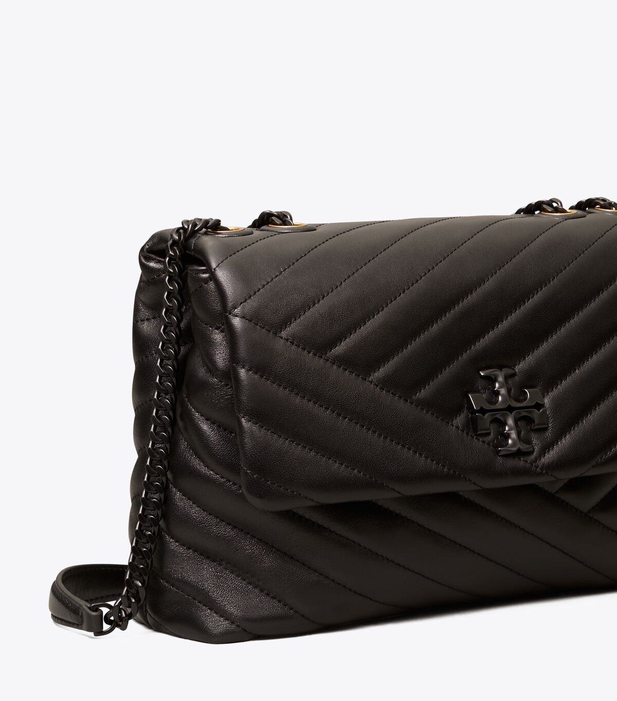 Tory Burch Black Kira Chevron Convertible Shoulder Bags