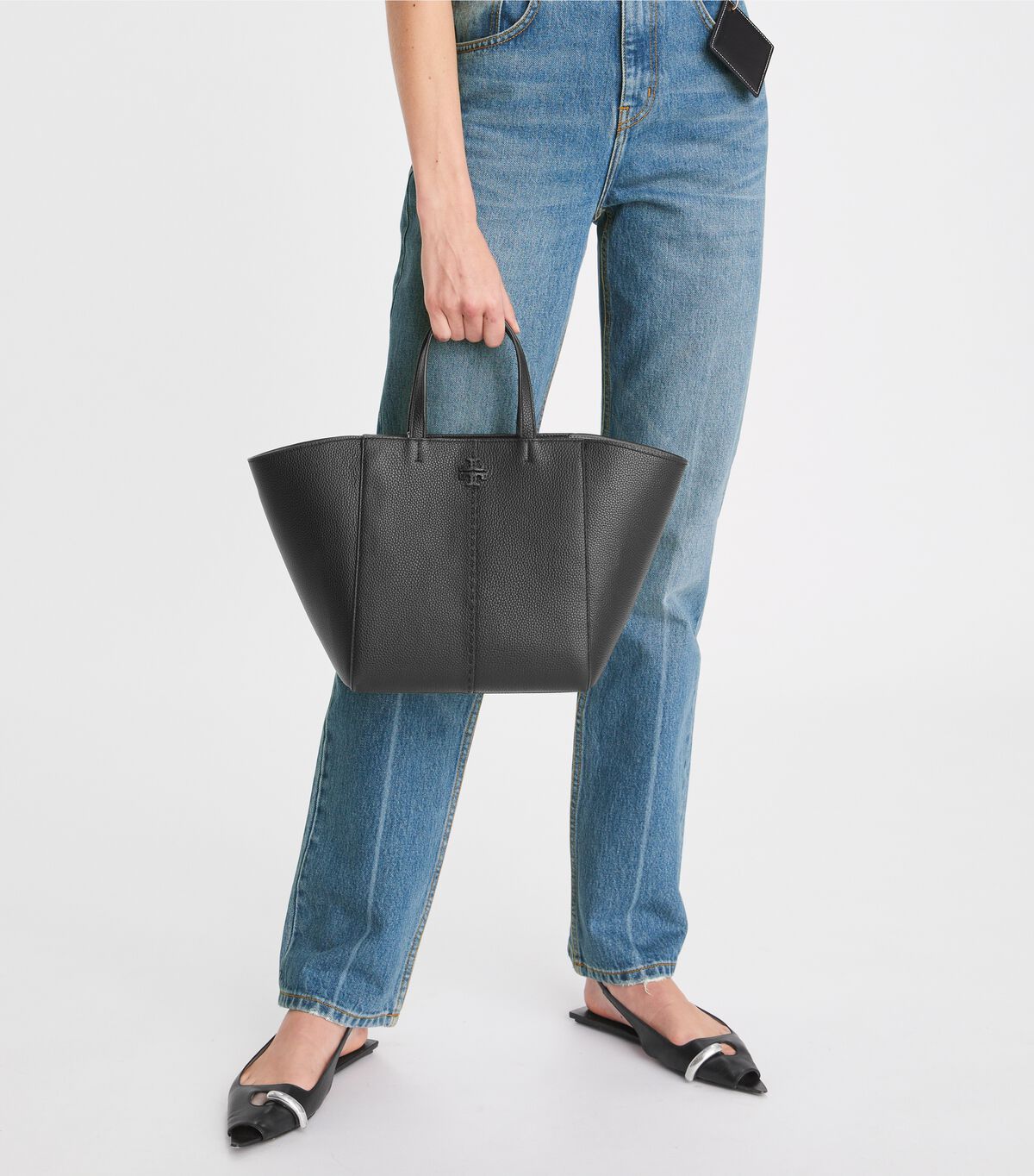 Tory Burch Black Mcgraw Carryall Tote Bags