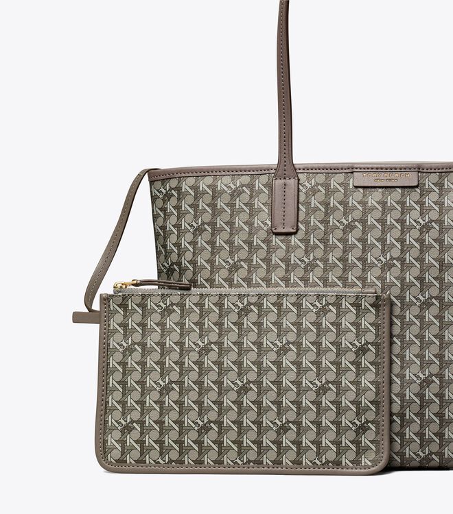 Tory Burch Grey Small Ever-ready Zip Tote Bags