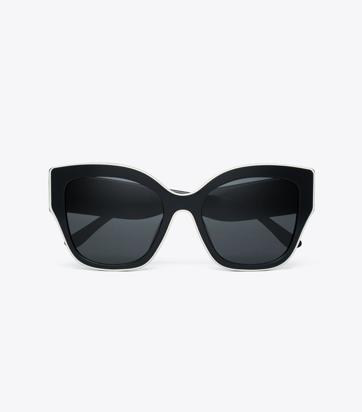 Tory Burch Black White / Grey Oversized Cat-eye Sunglasses