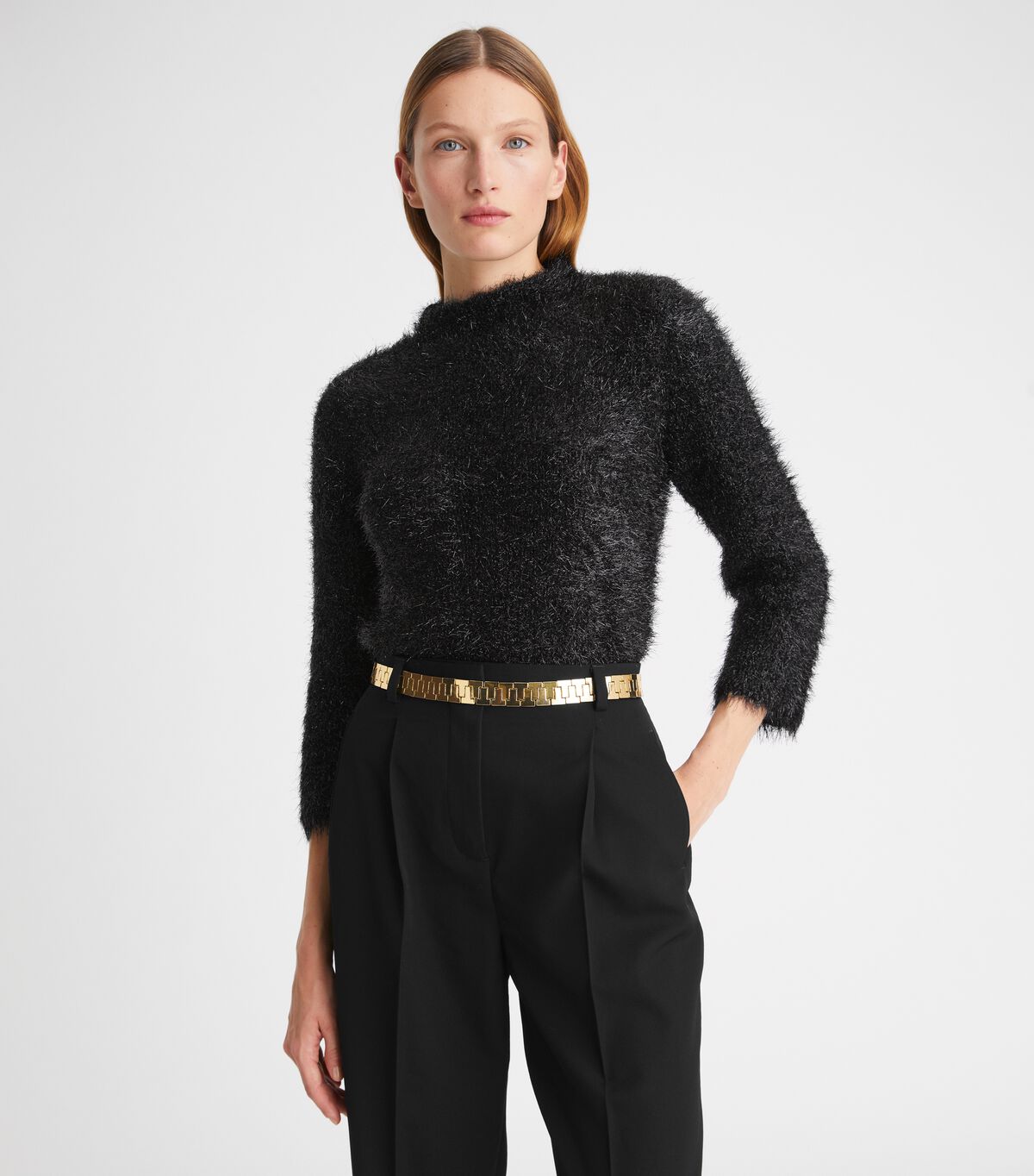 Tory Burch Black Tinsel Mockneck Sweaters