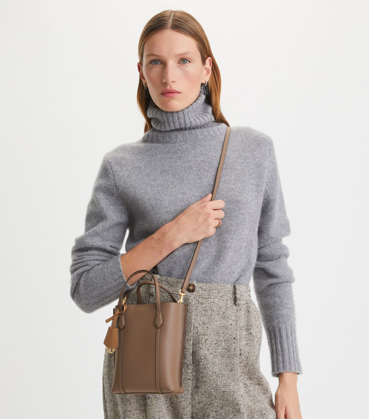 Tory Burch Dark Brown Mini Perry Tote Bags