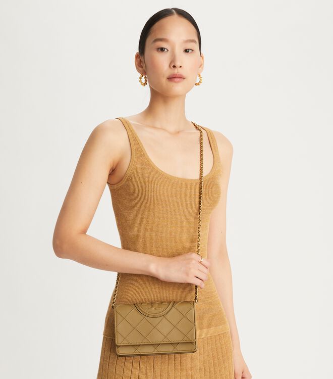 Tory Burch Khaki Fleming Soft Crossbody Bags