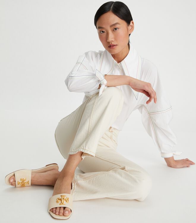 Tory Burch Cream Eleanor Sandals