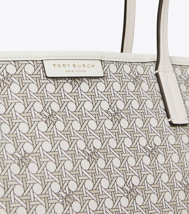 Tory Burch White Ever-ready Zip Tote Bags