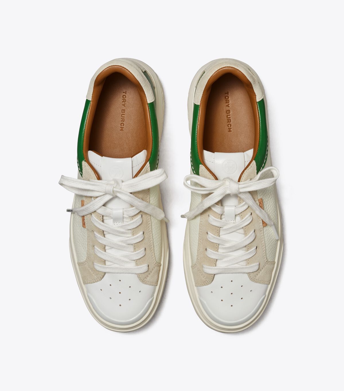 Tory Burch White / Cream / Green Ladybug Sneakers