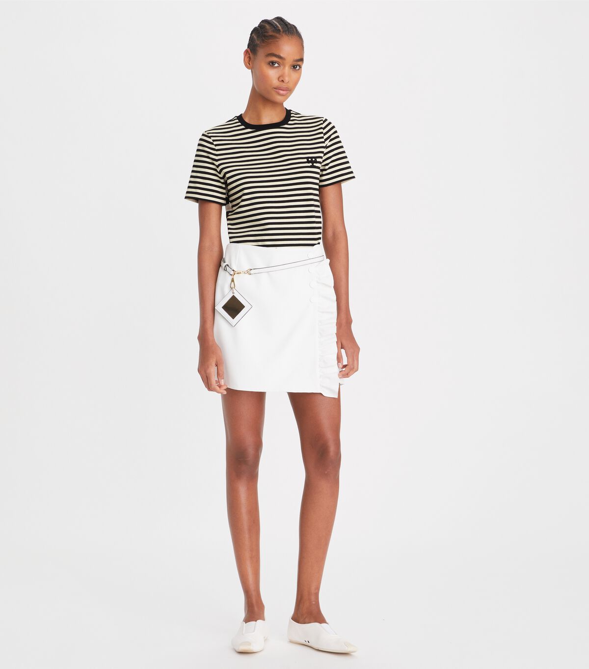 Tory Burch Black Embroidered Logo T Shirts