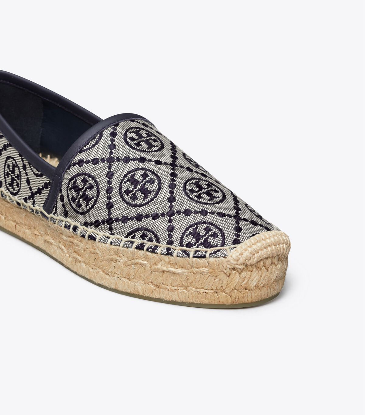 Tory Burch Navy T Monogram Platform Ballet Flats