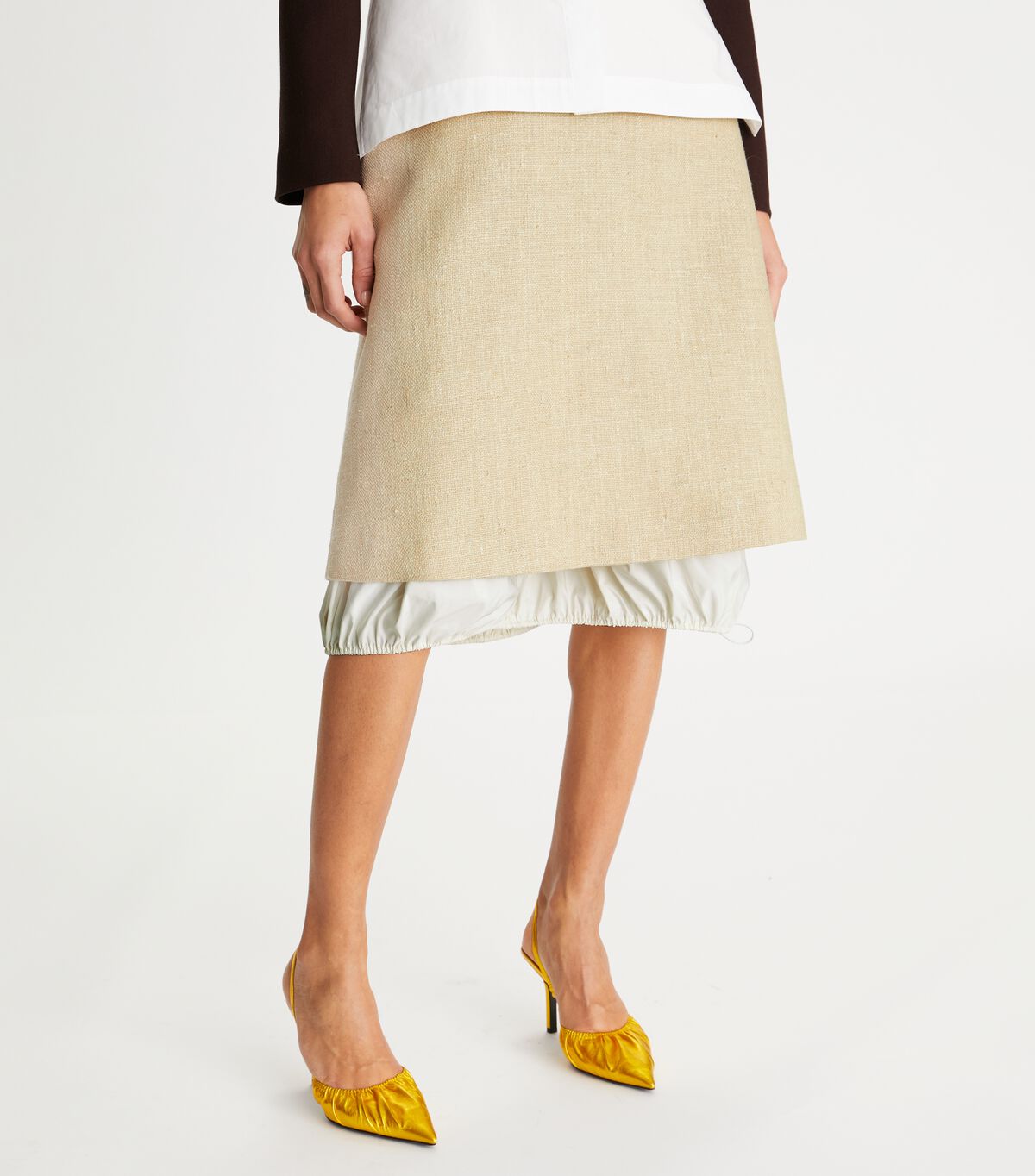 Tory Burch Beige Silk Linen Skirts