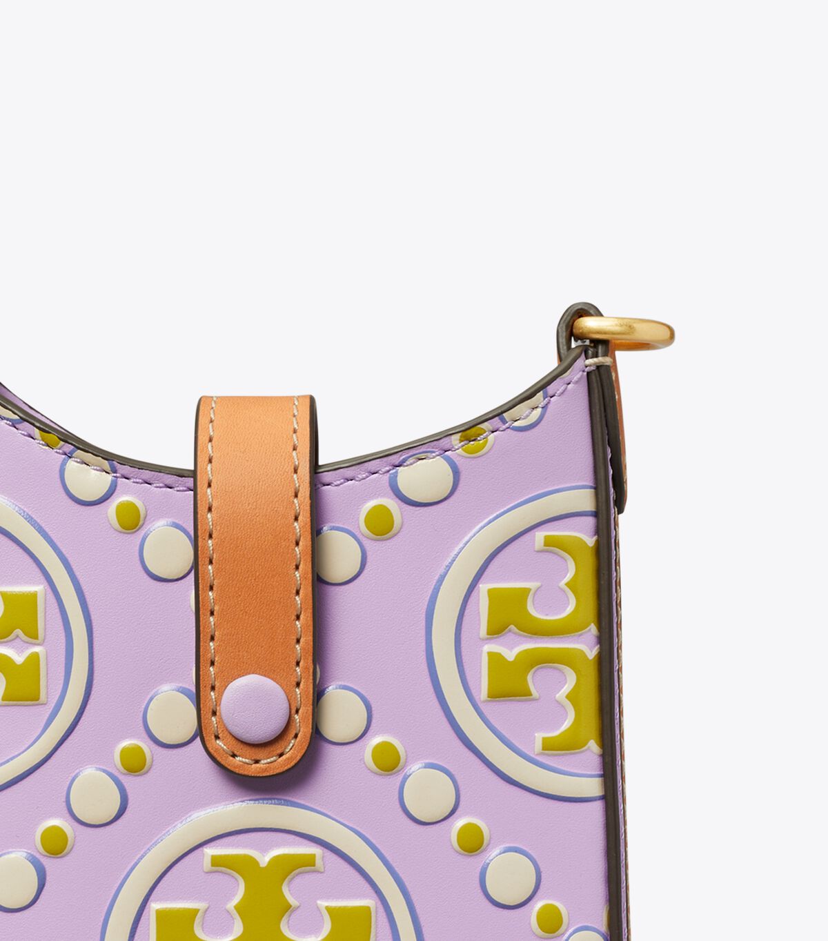 Tory Burch Lavender / White T Monogram Contrast Embossed Crossbody Bags