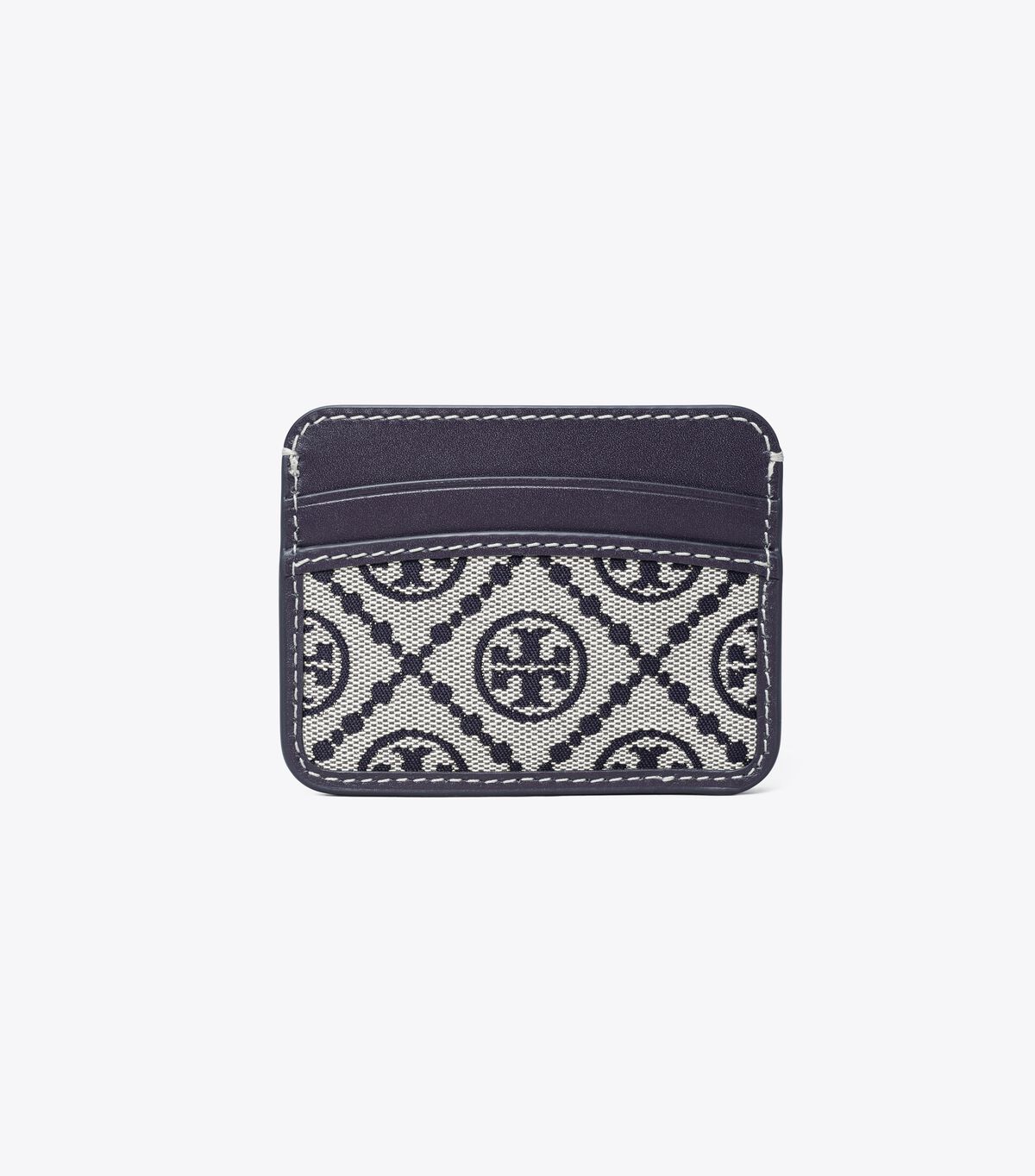 Tory Burch Navy T Monogram Jacquard Card Case