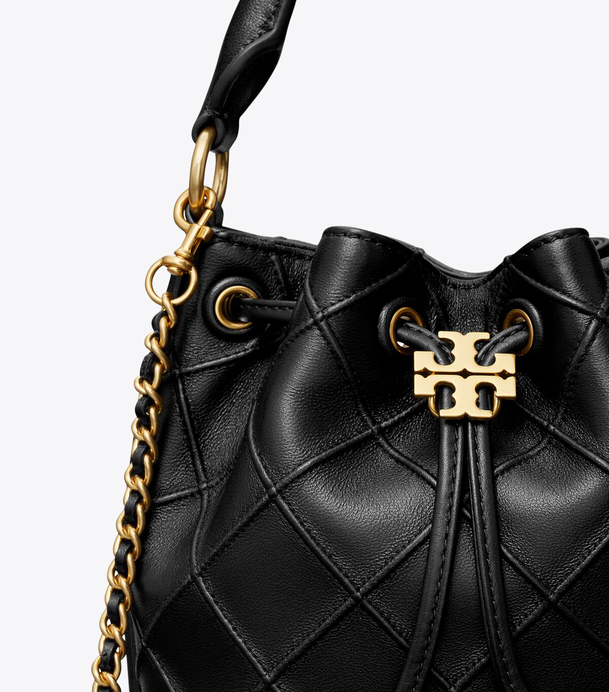 Tory Burch Black Small Fleming Soft Bucket Bags