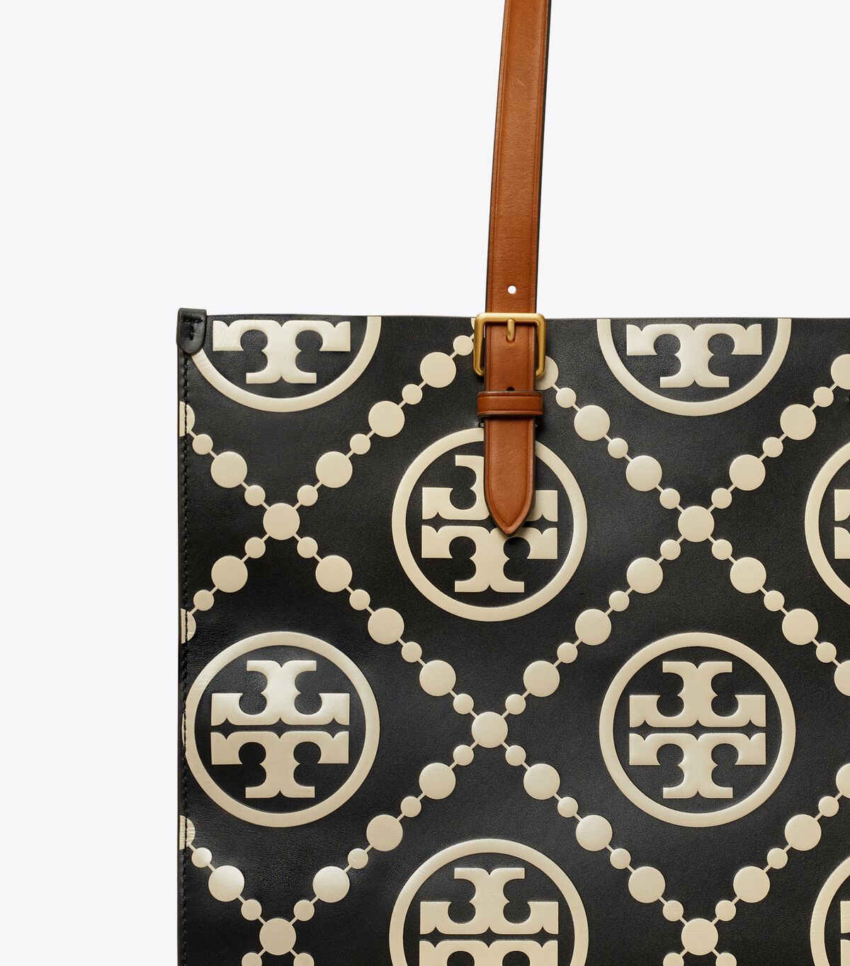 Tory Burch Black T Monogram Tote Bags