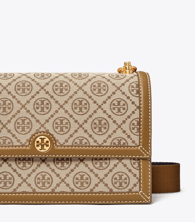 Tory Burch Brown T Monogram Shoulder Bags
