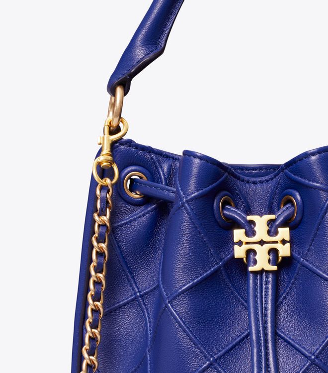 Tory Burch Navy Small Fleming Soft Bucket Bags